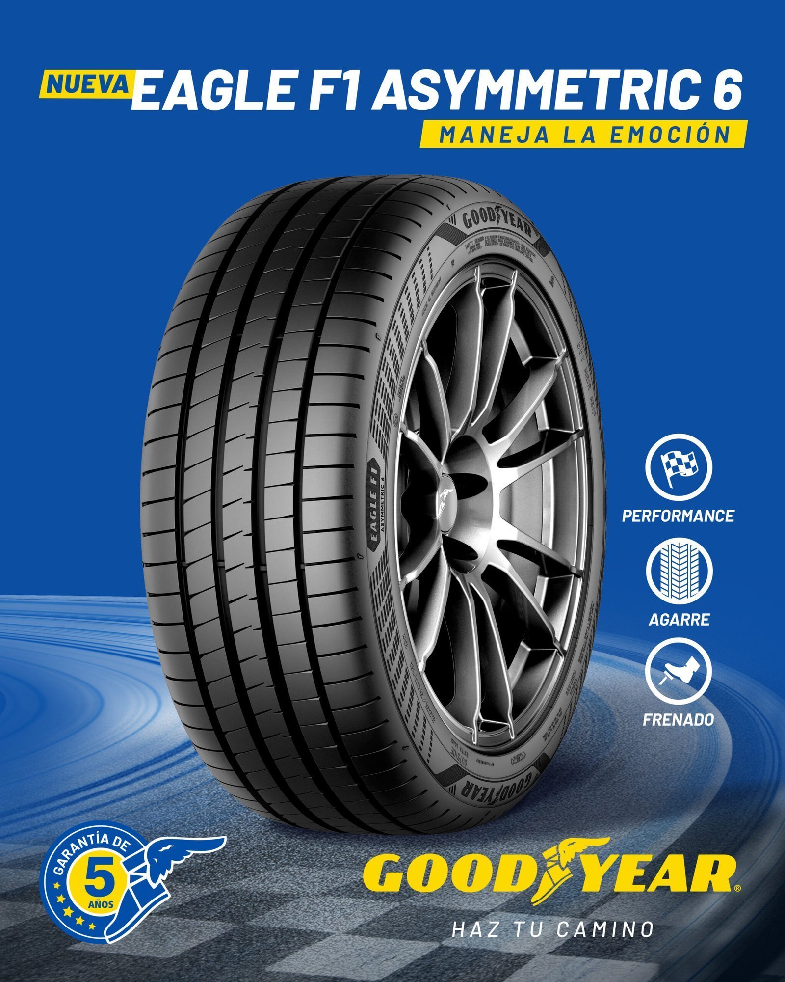 245/45R18 Goodyear Eagle F1 Asymmetric 6 XL BLT TL 100 Y